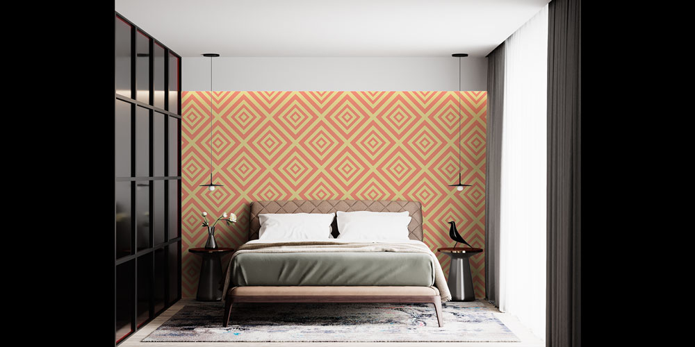 Geometrik Elmas Desen Duvar Kağıdı 5226