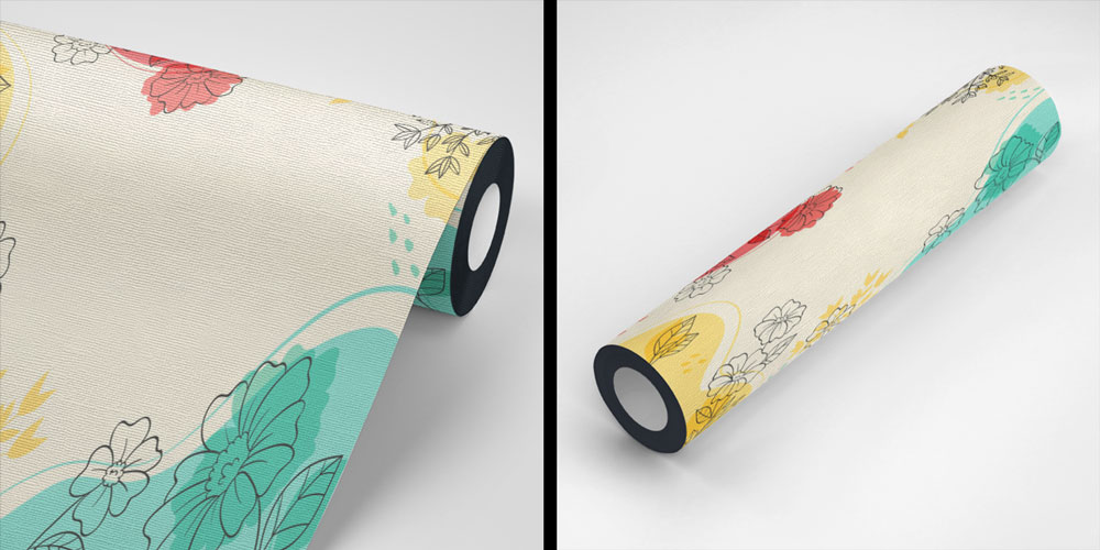 Pastel Çizgisel Çiçek Desenli Modern Duvar Kağıdı 4249