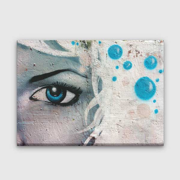 eye-clinic-art-1877-00 Grafiti Tarzı Mavi Göz Temalı Duvar Tablosu – 1877