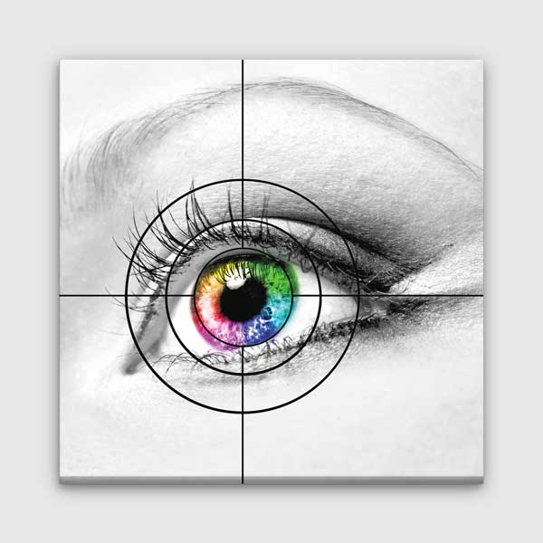 Gökkuşağı İrisli Hedef Odaklı Göz Sanatı Tablosu – 1554