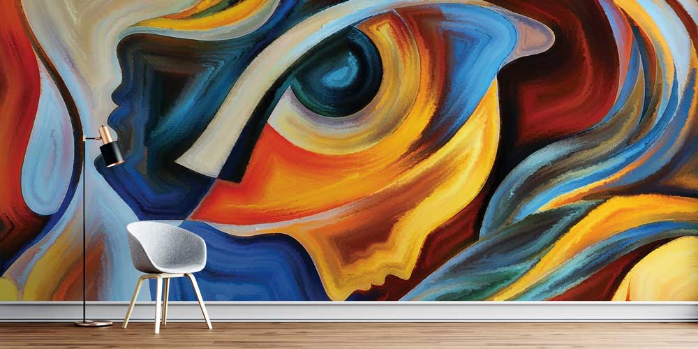 Soyut Renkli Yüzler ve Göz Duvar Kağıdı 12667