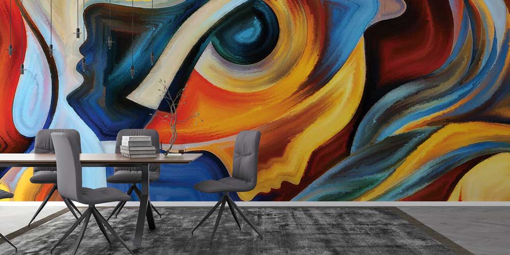 Soyut Renkli Yüzler ve Göz Duvar Kağıdı 12667