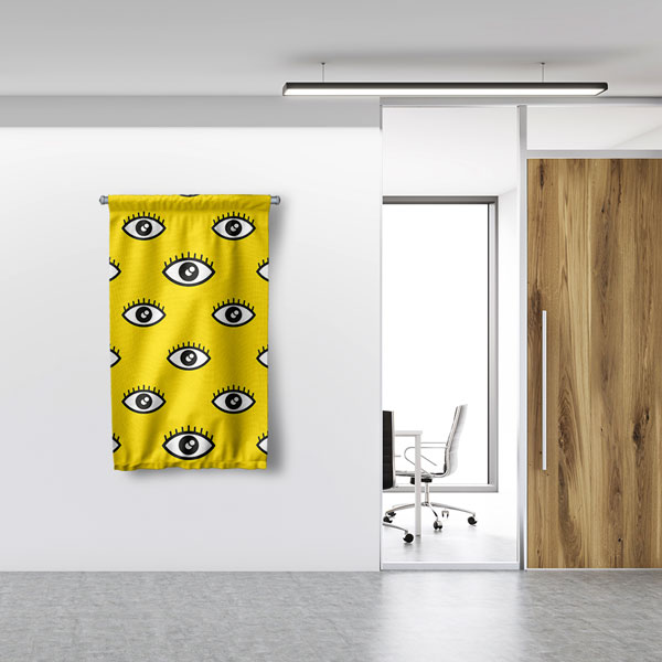 Pop Art Göz Desenli Dekoratif Duvar Flaması 8210