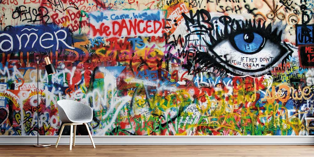 Renkli Grafiti Göz Sanatı Duvar Kağıdı 12666