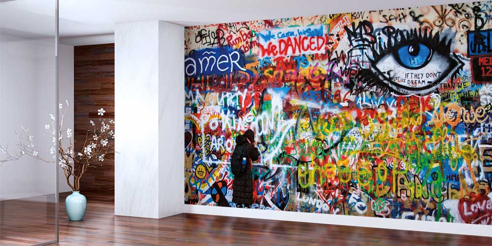 Renkli Grafiti Göz Sanatı Duvar Kağıdı 12666