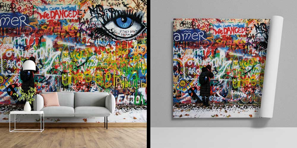 Renkli Grafiti Göz Sanatı Duvar Kağıdı 12666