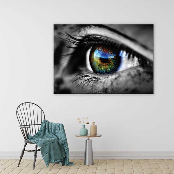 eye-clinic-wall-design-1870-03 Canlı Renkli İris Detaylı Göz Tablosu – 1870