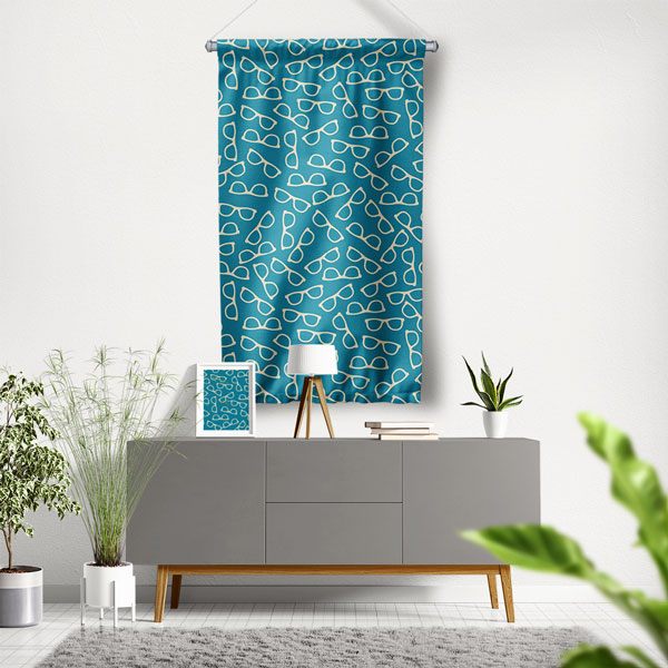 Minimalist Gözlük Desenli Dekoratif Duvar Flaması 8209