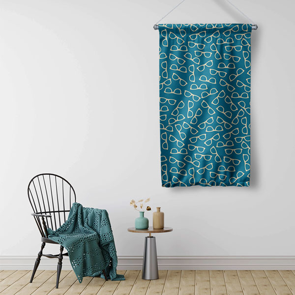 Minimalist Gözlük Desenli Dekoratif Duvar Flaması 8209