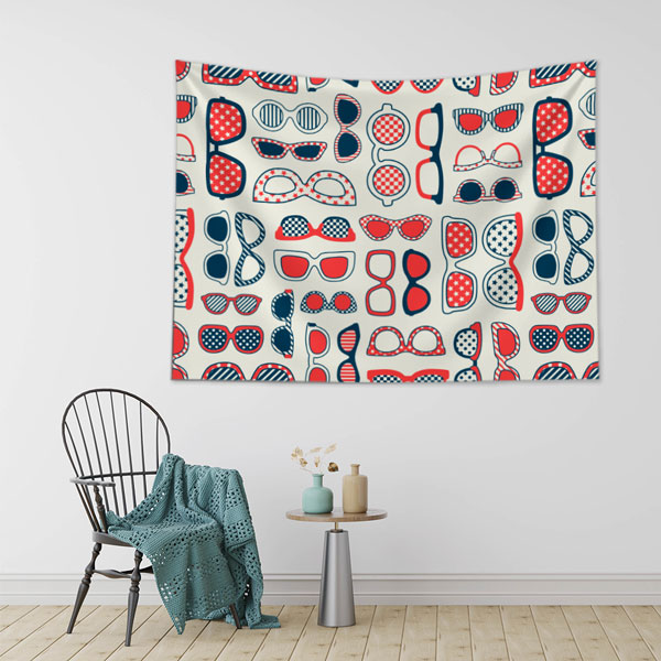 Renkli Gözlük Desenli Duvar Örtüsü 8388