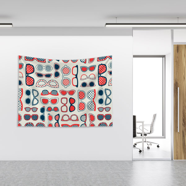 Renkli Gözlük Desenli Duvar Örtüsü 8388