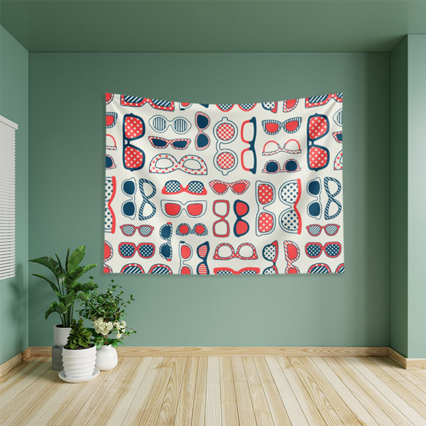 Renkli Gözlük Desenli Duvar Örtüsü 8388