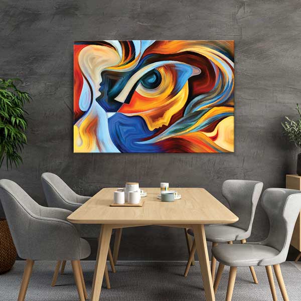 eye-hospital-decor-1881-02 Soyut İnsan Formları ve Göz Temalı Canlı Renk Duvar Tablosu – 1881
