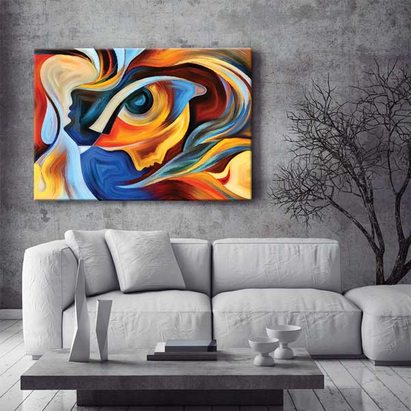 eye-hospital-decor-1881-03 Soyut İnsan Formları ve Göz Temalı Canlı Renk Duvar Tablosu – 1881