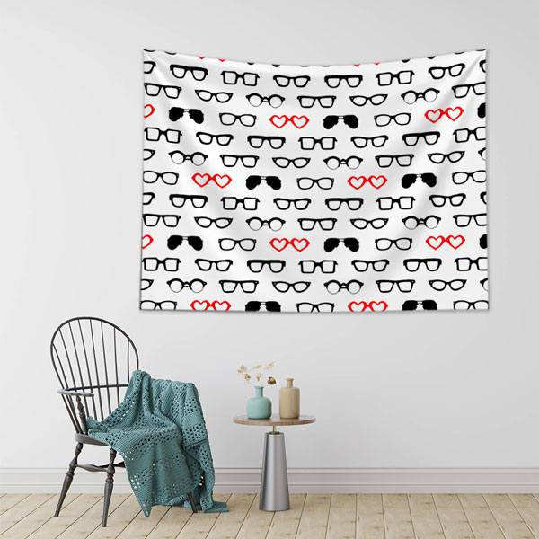 Kalpli Gözlük Desenli Duvar Örtüsü 8389