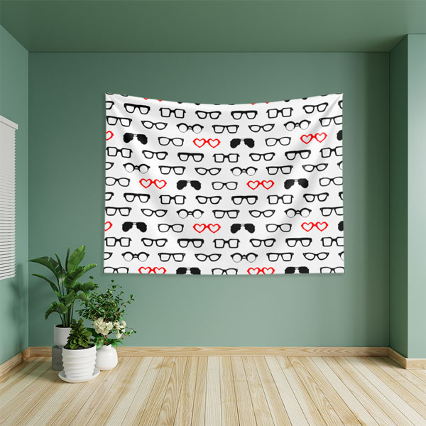 Kalpli Gözlük Desenli Duvar Örtüsü 8389