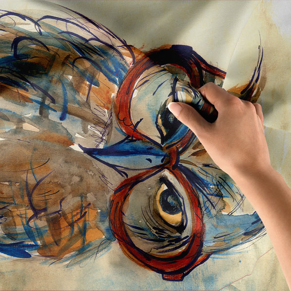 Gözlüklü Baykuş Desenli Duvar Örtüsü 8508