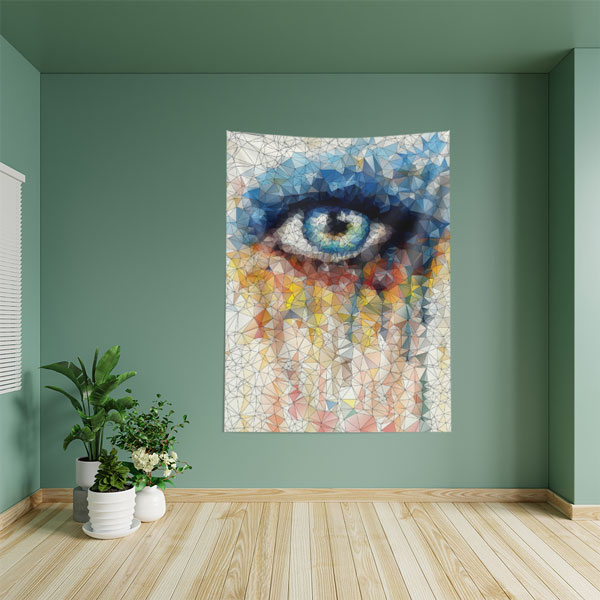 Geometrik Göz Sanatı Duvar Örtüsü 8510