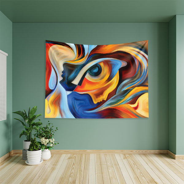 Soyut Sanat Göz Temalı Duvar Örtüsü 8383