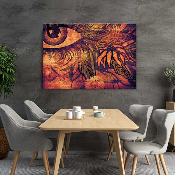 eye-hospital-wall-design-1562-01 Doğa ve Göz Temalı Soyut Sanat Duvar Tablosu – 1562