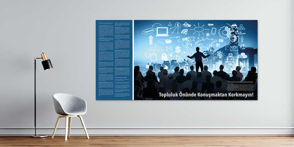 fakulte-duvar-posterleri-3086-00 Topluluk Önünde Konuşmaktan Korkmayın Duvar Dekoru 3086