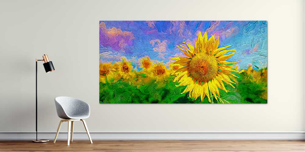 Ayçiçeği Tarlası Manzarası Büyük Ebat Duvar Dekor Ürünü 12481
