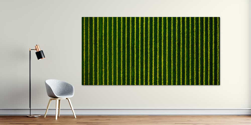 Yeşil Tarla Sıraları Manzarası Büyük Ebat Duvar Dekor Ürünü 12484