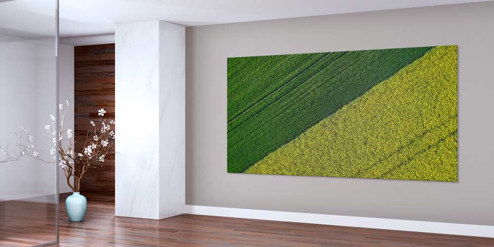 Yeşil ve Sarı Ekili Alan Kontrastı Büyük Ebat Duvar Dekor Ürünü 12492