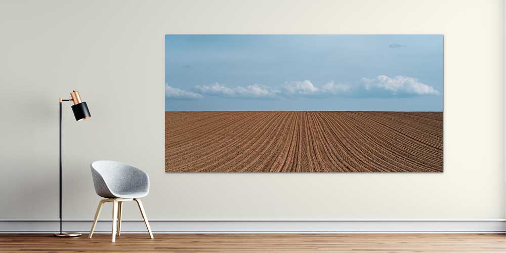Sürülmüş Tarla ve Ufuk Manzarası Büyük Ebat Duvar Dekor Ürünü 12488