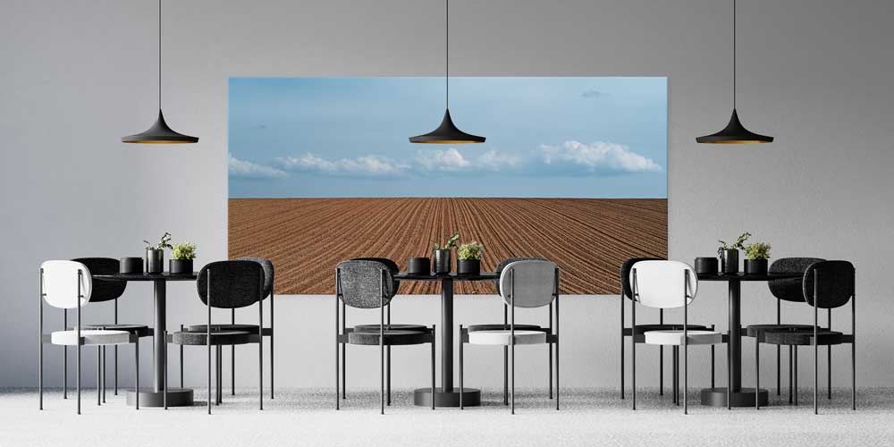 farm-wall-decoration-12488-01 Sürülmüş Tarla ve Ufuk Manzarası Büyük Ebat Duvar Dekor Ürünü 12488