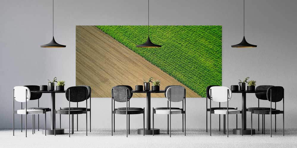 Yeşil ve Sürülmüş Tarla Kontrastı Büyük Ebat Duvar Dekor Ürünü 12489