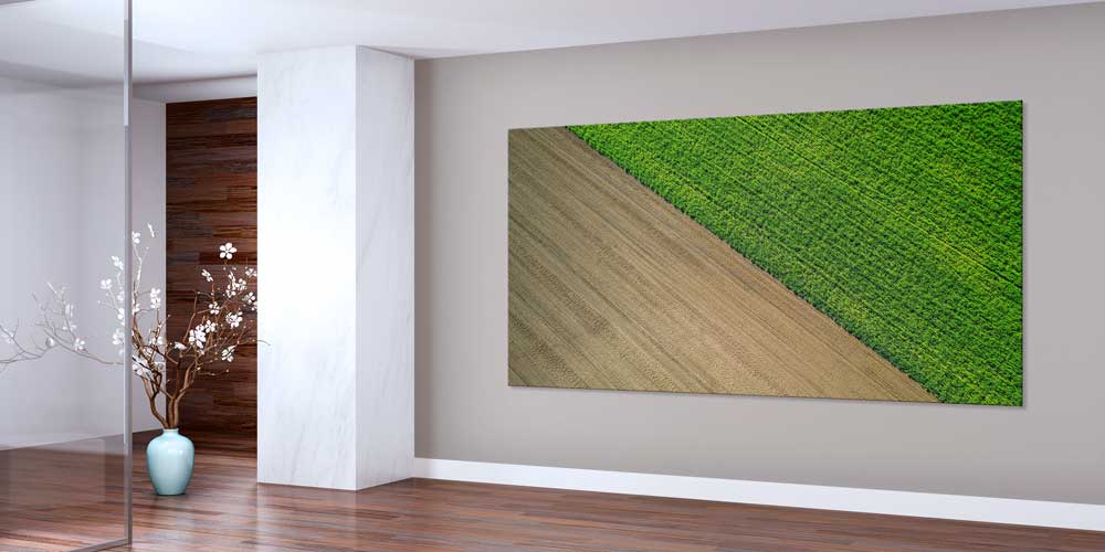 Yeşil ve Sürülmüş Tarla Kontrastı Büyük Ebat Duvar Dekor Ürünü 12489