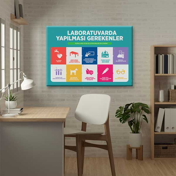Laboratuvarda Yapılması Gerekenler Kuralları Posteri - Güvenlik ve Eğitim G-475