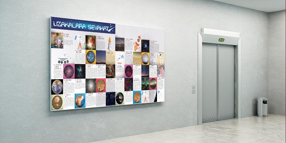 Uzaklara Seyahat Temalı Fen Sınıfı Posterleri - Eğitici Duvar Dekoru F-423