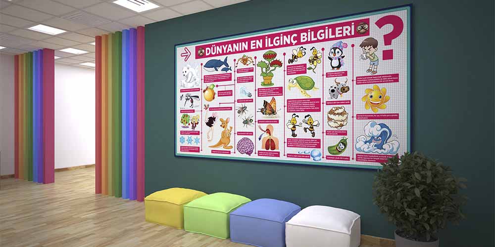 Dünyanın En İlginç Bilgileri Posterleri - Eğitici ve Eğlenceli Duvar Dekoru F-429