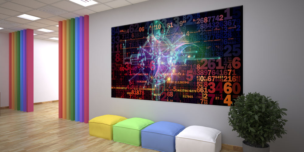 Rakam ve Finans Temalı Büyük Ebat Duvar Dekoru 7954