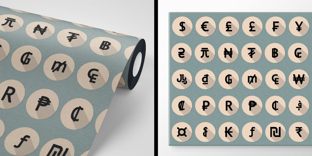 Dünya Para Birimleri Sembol Tasarımlı Duvar Kağıdı 5340