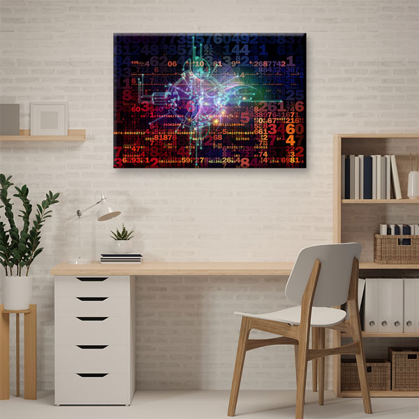 Rakam ve Finans Temalı Modern Kanvas Duvar Tablosu – 5324