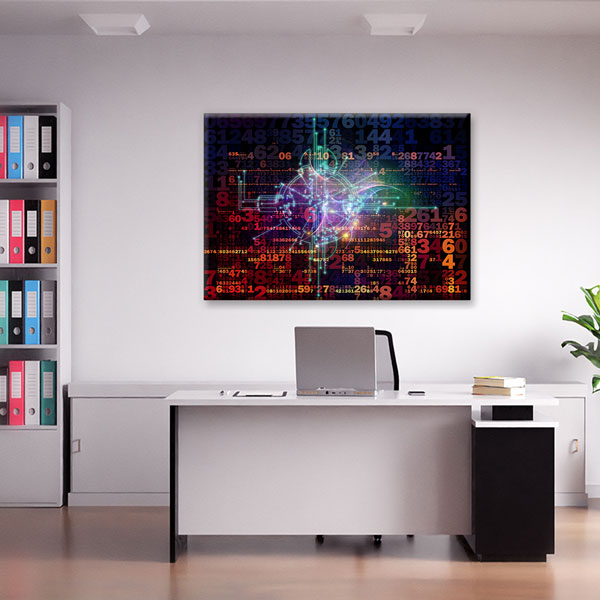 Rakam ve Finans Temalı Modern Kanvas Duvar Tablosu – 5324