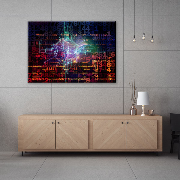 Rakam ve Finans Temalı Modern Kanvas Duvar Tablosu – 5324