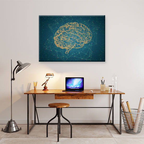 Finans ve Ticaret Temalı Beyin Figürlü Kanvas Duvar Tablosu – 5322