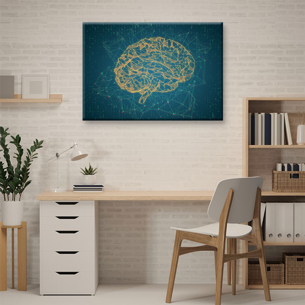 Finans ve Ticaret Temalı Beyin Figürlü Kanvas Duvar Tablosu – 5322