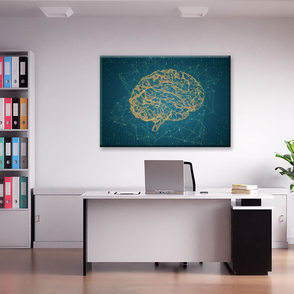 Finans ve Ticaret Temalı Beyin Figürlü Kanvas Duvar Tablosu – 5322