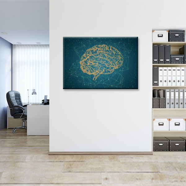 Finans ve Ticaret Temalı Beyin Figürlü Kanvas Duvar Tablosu – 5322