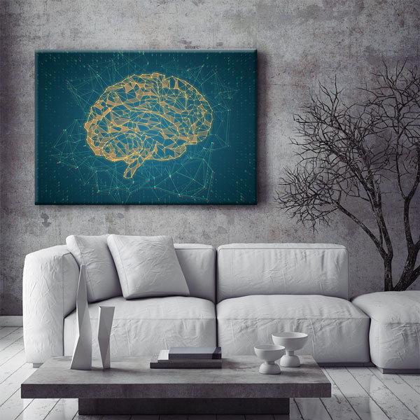 Finans ve Ticaret Temalı Beyin Figürlü Kanvas Duvar Tablosu – 5322