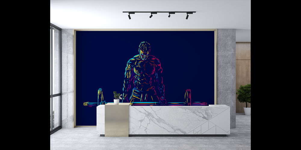 Neon Fitness Vücut Geliştirme Duvar Kağıdı 5842