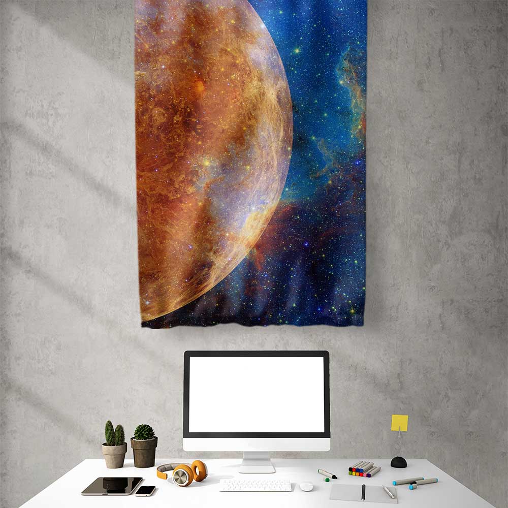 Dev Gezegen Galaksi Uzay Duvar Flaması 4373