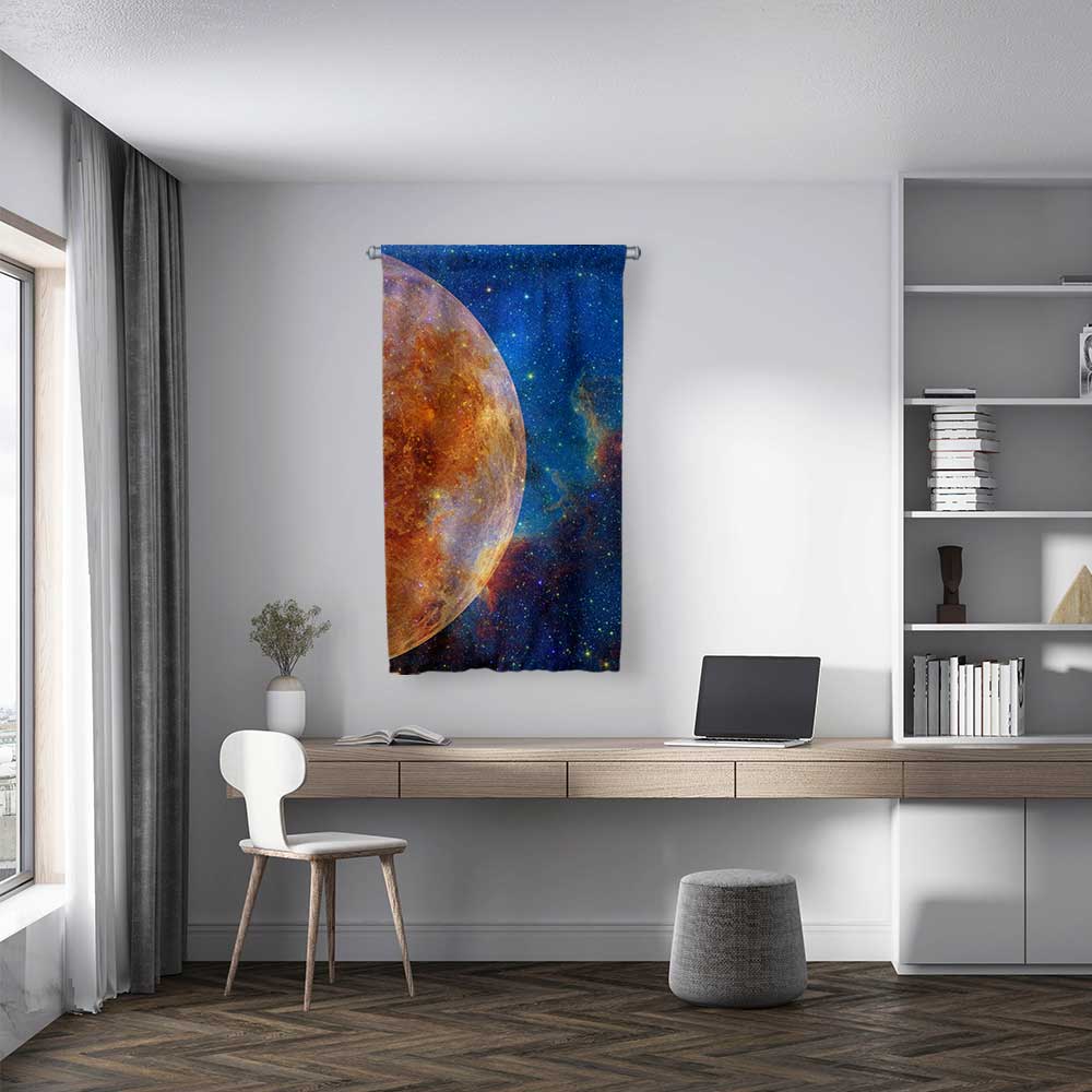 Dev Gezegen Galaksi Uzay Duvar Flaması 4373