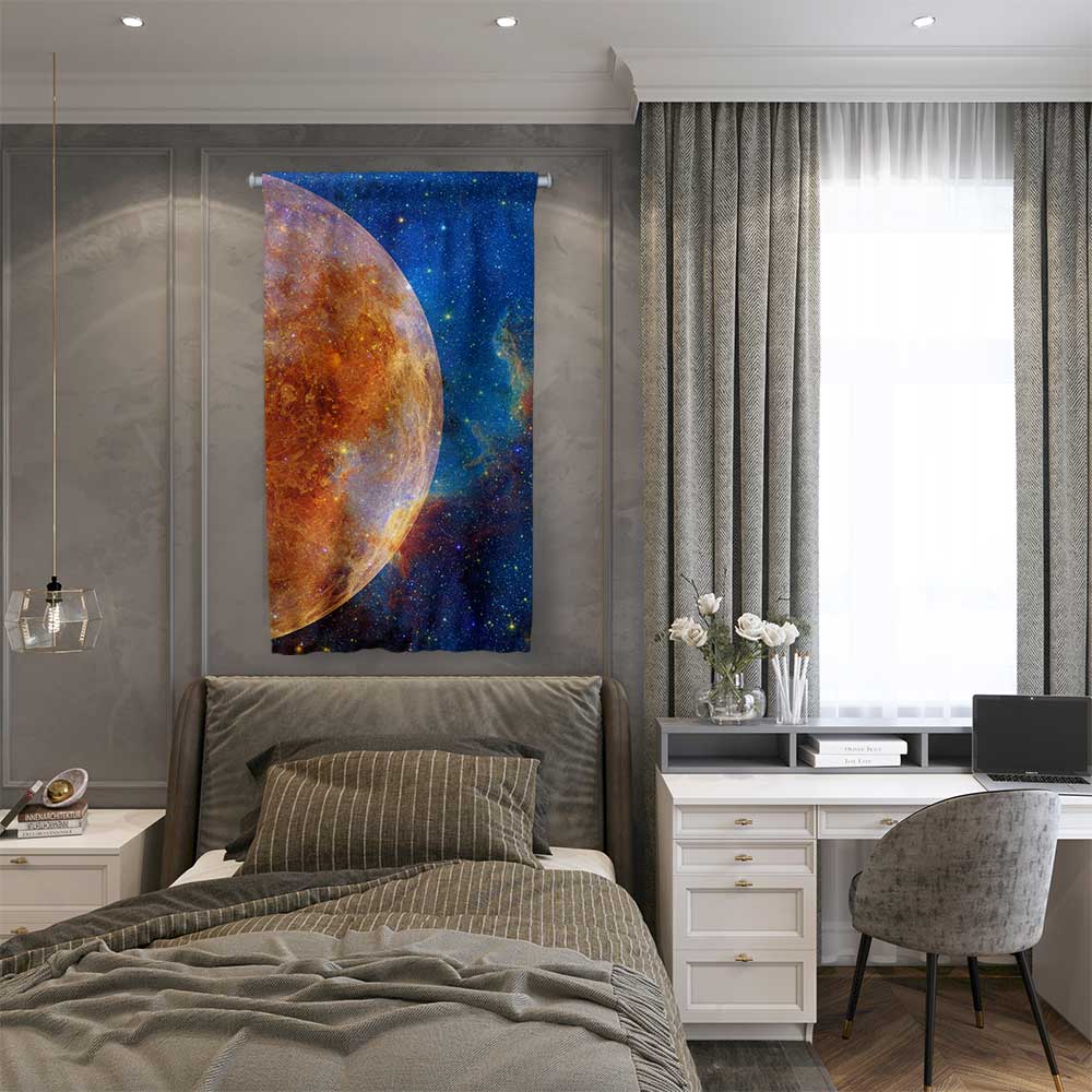 Dev Gezegen Galaksi Uzay Duvar Flaması 4373