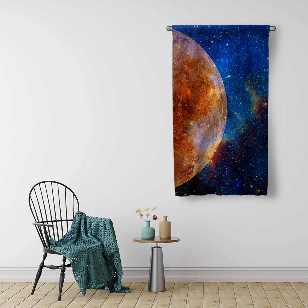 Dev Gezegen Galaksi Uzay Duvar Flaması 4373